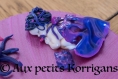 Ecriteau avec bébé fimo violet et fuchsia et sa pieuvre