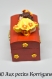 Boîte à secrets - reine des fleurs oranges et jaunes