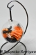 Boule à suspendre - bébé fille robe orange avec fleurs