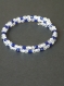 Fm002 bracelet blanc et cobalt sur fil mémoire