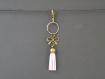Pc064 porte clefs/bijou de sac bronze noeud & pompon violet clair