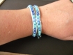 Bra031 bracelet wrap 2 tours bleu