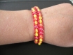 Bra033 bracelet wrap 2 tours rouge/jaune