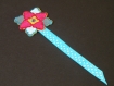 Mp070 marque-page enfant *médaille* fleur carrée 