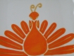 Dec 051 assiette paon orange