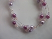 Bracelet perles de verre et de cristal violet