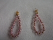 Boucles d'oreilles perles papillon rose