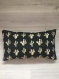 Housse de coussin cactus rectangle 30 x 50 cm portefeuille pour décoration intérieure fond noir tissu épais