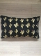 Housse de coussin cactus rectangle 30 x 50 cm portefeuille pour décoration intérieure fond noir tissu épais