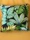 Décoration intérieure, housse de coussin  40x40 cm portefeuille motifs plantes tropicales tissu d'ameublement