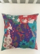 Housse de coussin portefeuille motifs fleurs 50x50 cm