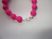 Bracelet perles rose vif et strass