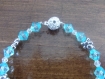 Bracelet perles de cristal bleu et nounours
