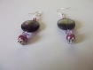 Boucles d'oreille perles de verre violet