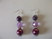 Boucles d'oreilles perles de verre violet