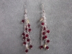 Boucles d'oreilles pendantes cristal swarovski rouge