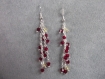 Boucles d'oreilles pendantes cristal swarovski rouge