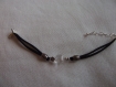 Bracelet suédine noir et perle de cristal