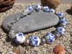 Bracelet fleur bleu porcelaine