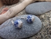 Boucles d'oreilles perle bleu fleur