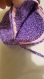 Sac pochette rond bandoulière coton  violet pour  fille