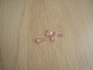 Lot de perles en forme de diamant rose translucide   25-64