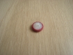 Trois boutons à queu recouvert tissu rouge pale   6-64