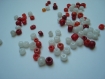 80 perles de rocaille perles rouge orange macré   25-7