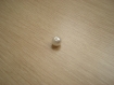 Dix perles en plastique blanc nacré   25-14