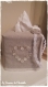 Housse pour boite à mouchoirs carrée tissu lin, roses en lin, boutons blancs 