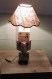 Lampe a poser boites de the anciennes en bois