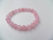 Bracelet 18cm élastique pierre gemme quartz rose 8mm