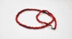 Collier sautoir perle rouge 24cm de long