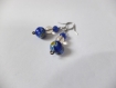 Boucles d'oreille mille fiori bleu et perles en verre