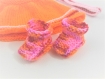 Ensemble vetements pour poupee - habit poupee jupe orange et pull multicolore a manches longues
