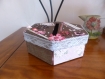 Coffret urne décorée style shabby romantique avec fente pour recevoir des enveloppes cadeaux