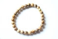 Bracelet perles pierres naturelles, effet bois, bracelet élastique, fait main, idée cadeau, anniversaire
