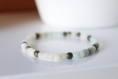 Bracelet amazonite naturelle, bracelet élastique, perles bronze, fait main, bijou unique, idée cadeau, anniversaire