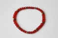 Bracelet perles rouge et bronze, bracelet élastique, perles de verre, fait main, bracelet femme, idée cadeau, anniversaire