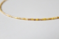 Collier fin ras de cou perle miyuki jaune dégradé, bijou minimaliste, idée cadeau