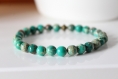Bracelet perles jaspe vert, bracelet élastique, pierre naturelle, fait main, idée cadeau, anniversaire