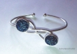 Bracelet fantaisie infinie en métal argenté bleu nuit