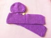 Echarpe + bonnet violet 3 mois fille
