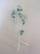 Vase déco, en verre décoré de fleurs bleu