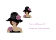 Schéma (pattern) : femme a chapeau 3 et sa broche