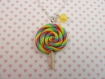 Collier lollipop multicolore en pâte polymère et sa perle