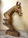 Sculpture sur bois tête de cheval 50 cm