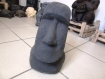Moulage ciment statue moaï patinée main 29 cm