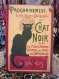 Panneau bois imprimé vintage chat noir 19x29 cm
