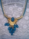 Promotion * collier vintage bleu et doré
